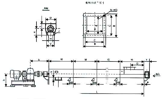 水平管式螺旋輸送機 管式螺旋輸送機安裝結構