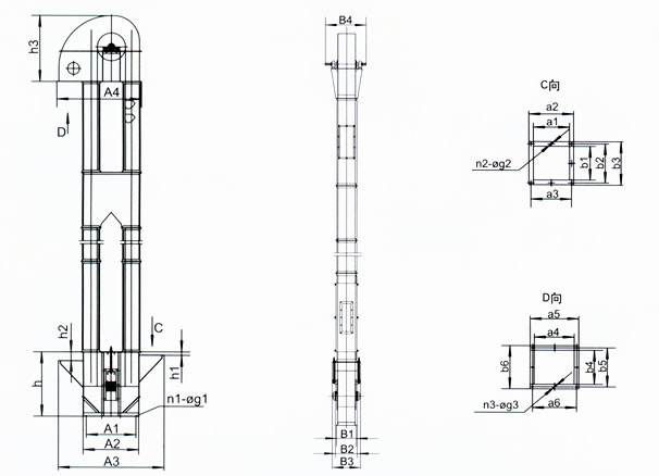 TD鬥式提升機結構圖
